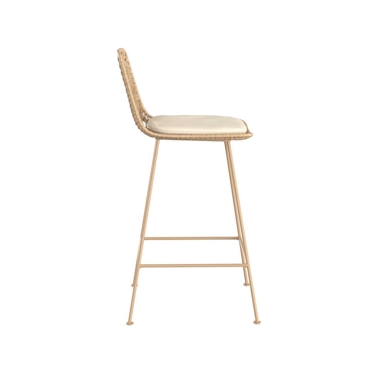 Rendez vous déco Lot de 2 chaises pour îlot central 66 cm en rotin naturel et noir - Tamara