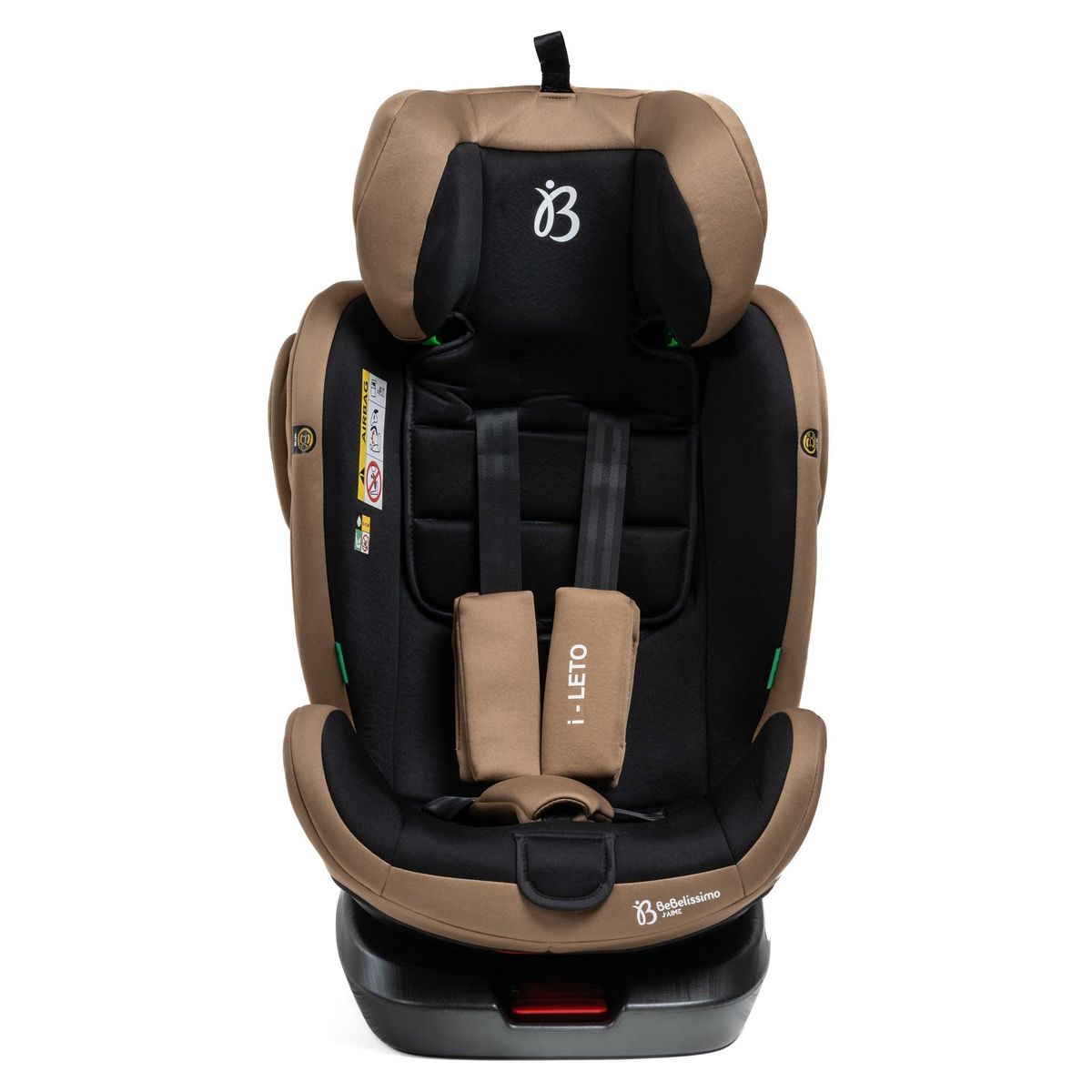 BEBELISSIMO BEBELISSIMO - Siège auto Isofix - pivotant 360 ° - groupe 0+/1/2/3 - (0-36kg) - i-Leto - beige - protections latérales