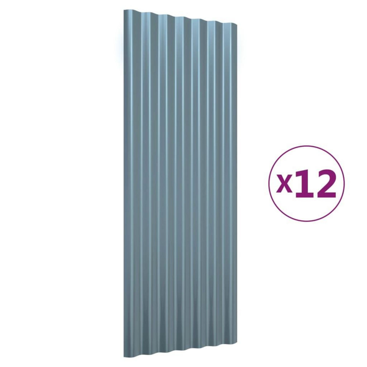 VIDAXL Panneaux de toiture 12 pcs Acier enduit de poudre Gris 100x36cm