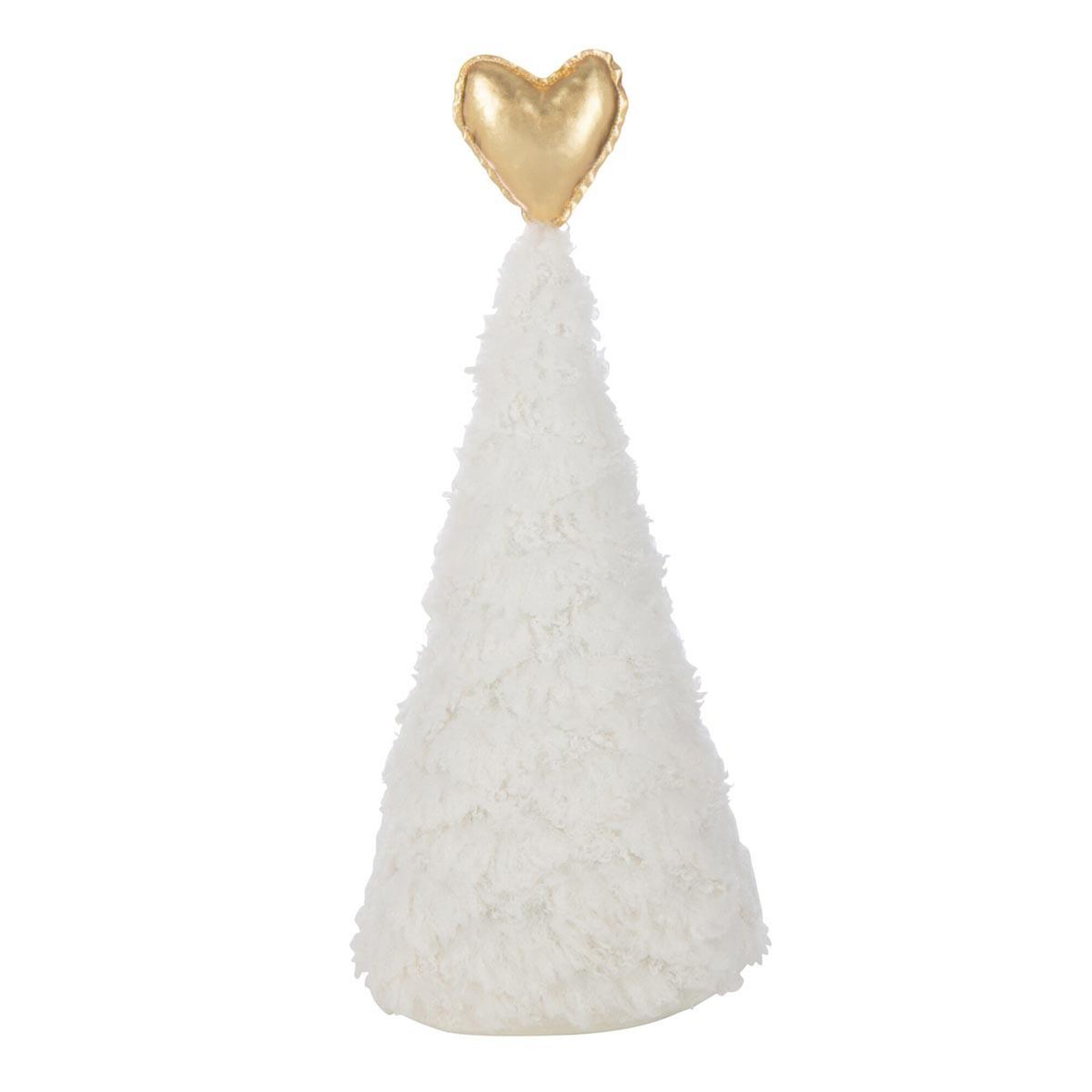 J-LINE Sapin de noël en tissu  cœur  51cm blanc