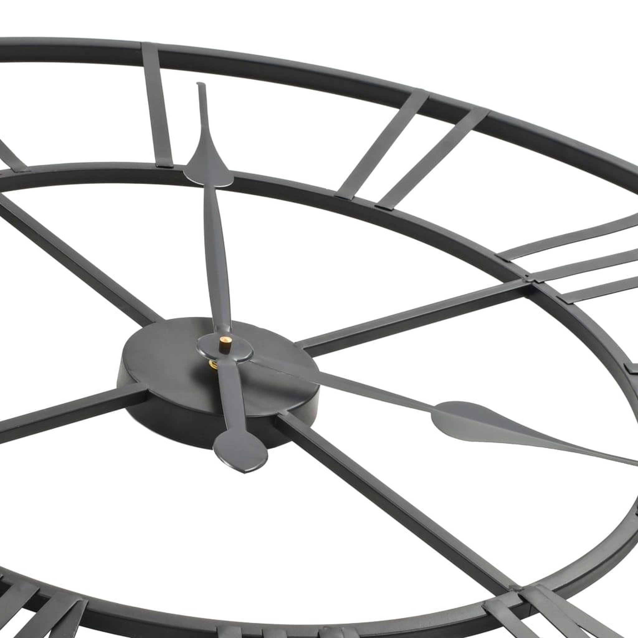 Voir la diapositive 4 : VIDAXL Horloge murale vintage avec mouvement a quartz metal 80 cm xxl