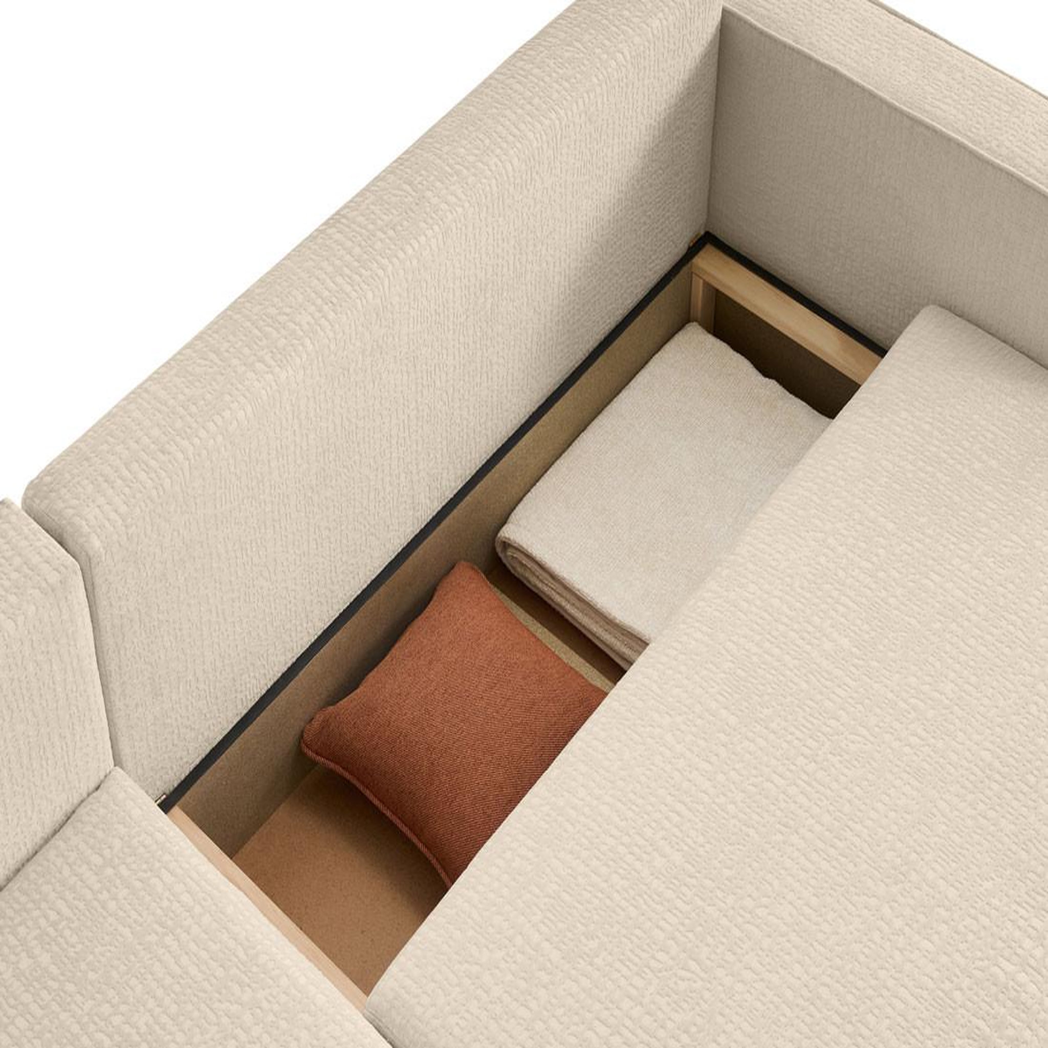 Voir la diapositive 5 : BEST MOBILIER Topaze - canapé d'angle réversible - 4 places - convertible avec coffre - en tissu velours relief