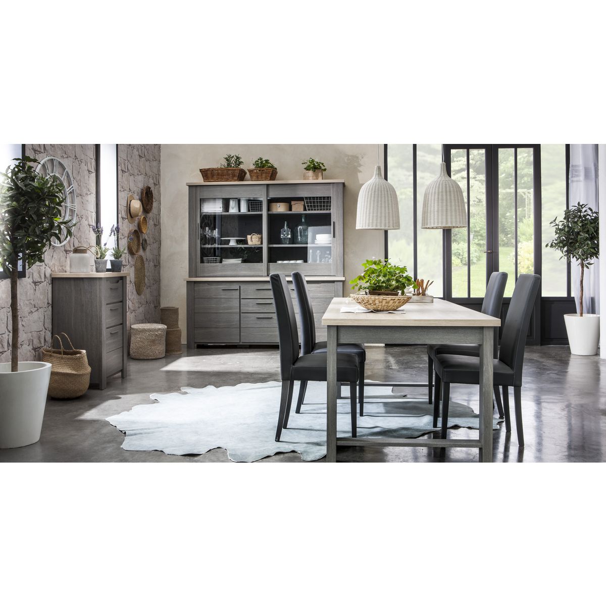 GAMI Table de séjour salle à manger L180cm FLORENCE