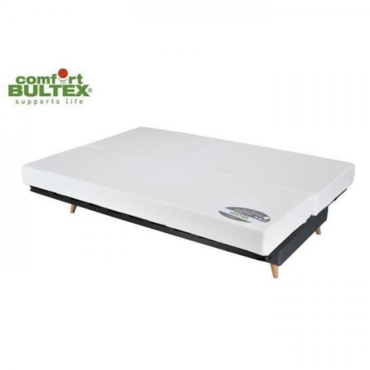 BULTEX COMFORT BULTEX Clic clac 3 places - Tissu anthracite - Made in France - L 192 x P 95 x H 101 - MONA