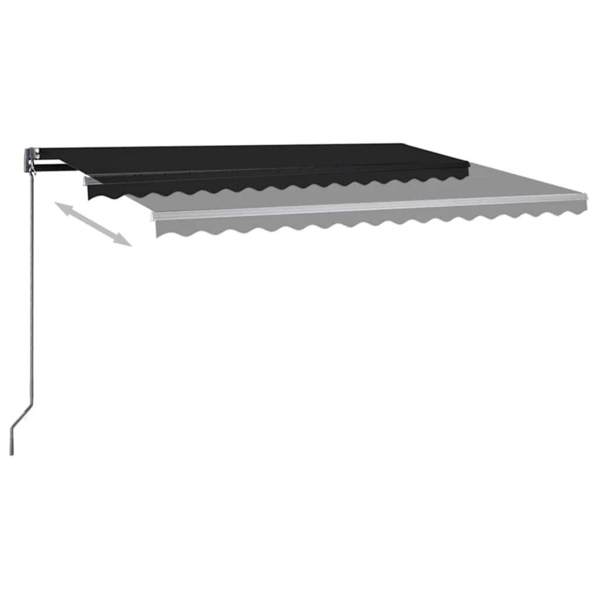 VIDAXL Auvent automatique et capteur de vent/LED 450x300 cm Anthracite
