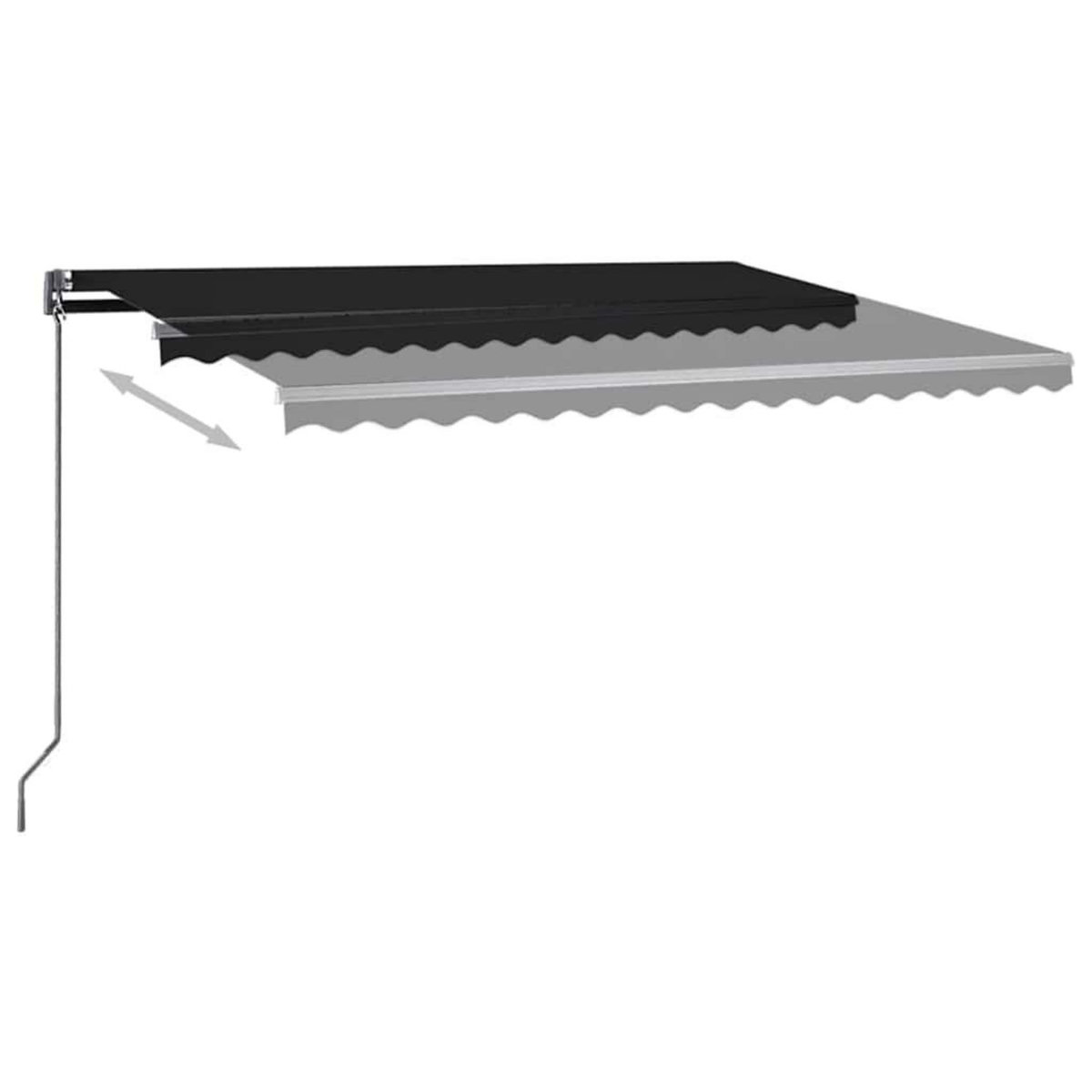 VIDAXL Auvent automatique et capteur de vent/LED 450x300 cm Anthracite