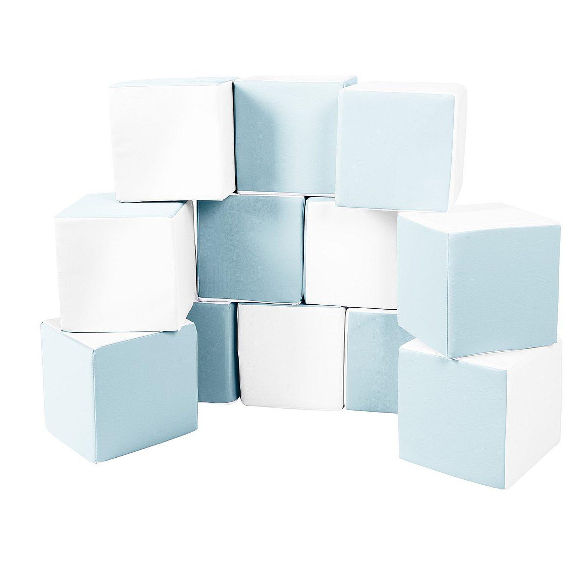 VELINDA Lot cubes xxl mousse 12 pcs blanc, bleu
