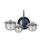 ELO Ensemble de 1 Poêle de cuisson 24 cm et 3 faitouts 14, 16 et 20 cm Elo Prima Brillant
