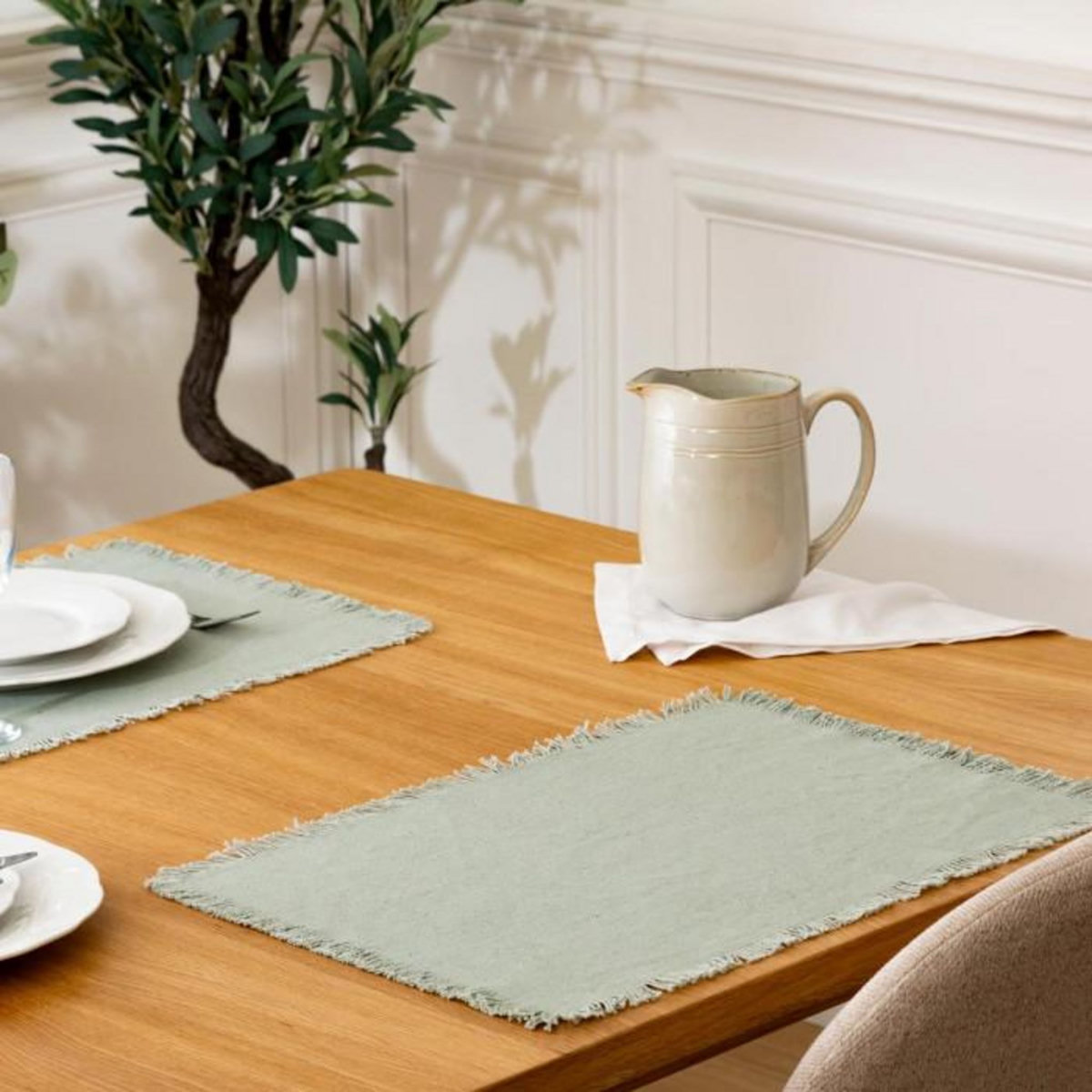 SECRET DE GOURMET Set de Table Déco  Maha  30x45cm Menthe