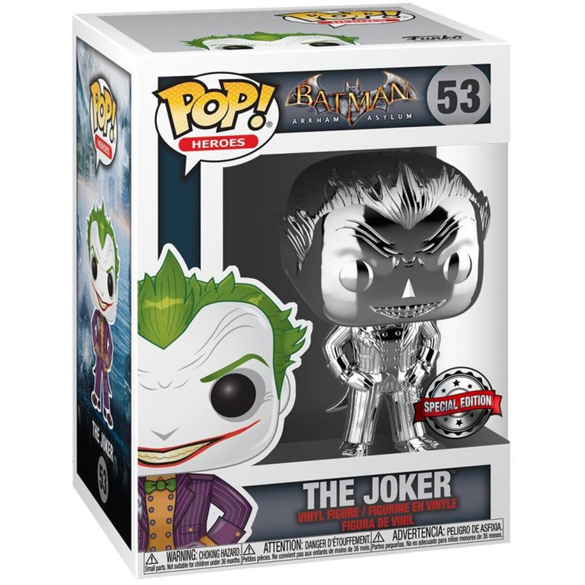 Figurine Pop Le Joker Silver Chrome Batman