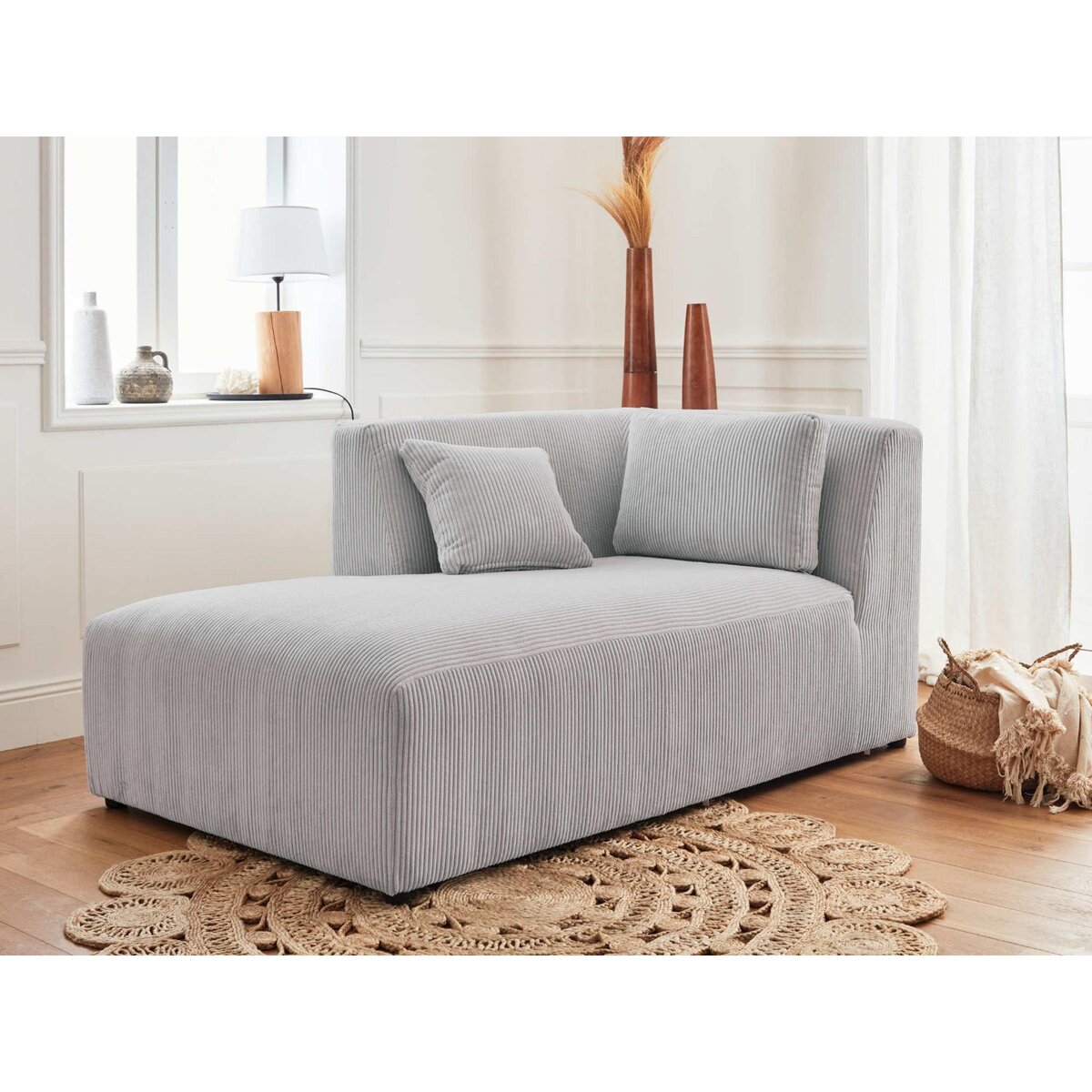 LISA DESIGN Victoire - canapé modulable d'angle gauche - 5 places - en velours côtelé