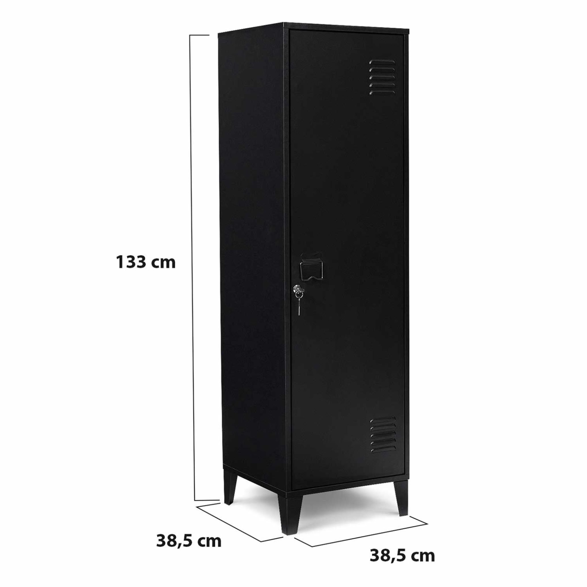 Voir la diapositive 6 : ID MARKET Armoire vestiaire ester 1 porte métal noir design industriel