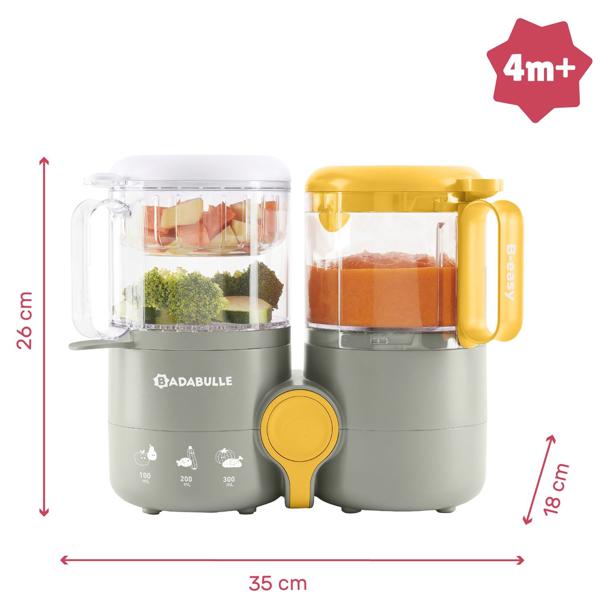Voir la diapositive 6 : BADABULLE Robot Culinaire bébé 4 en 1 B-Easy 