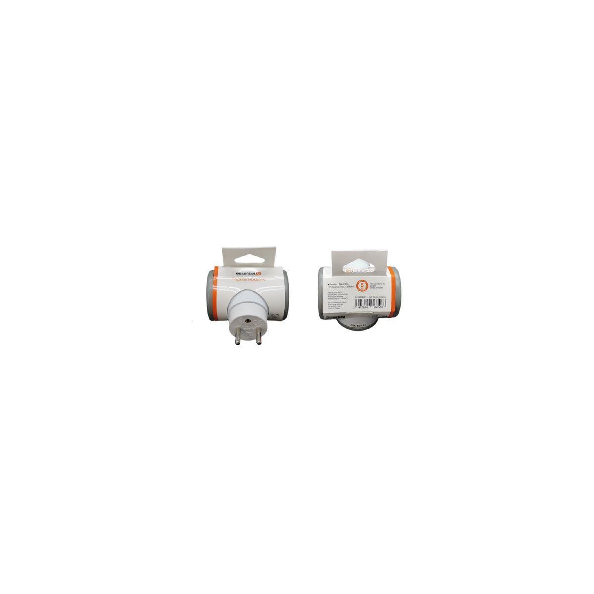 Voir la diapositive 3 : ESSENTIEL B Multiprise 3 prises 16A rotative grise