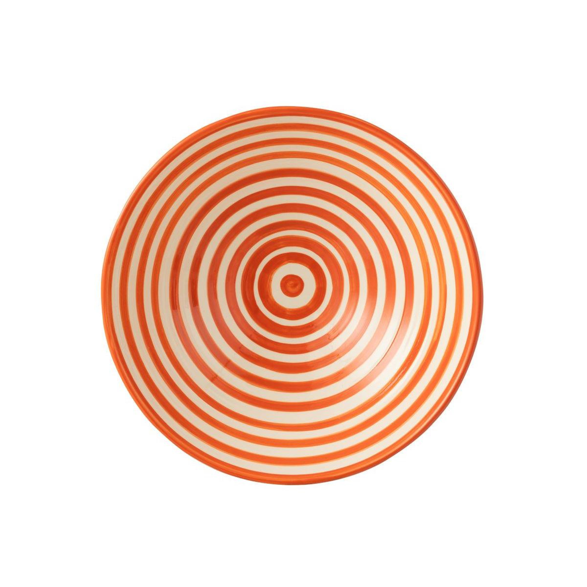 Voir la diapositive 2 : J-LINE Saladier en céramique  granada rayure  40cm orange