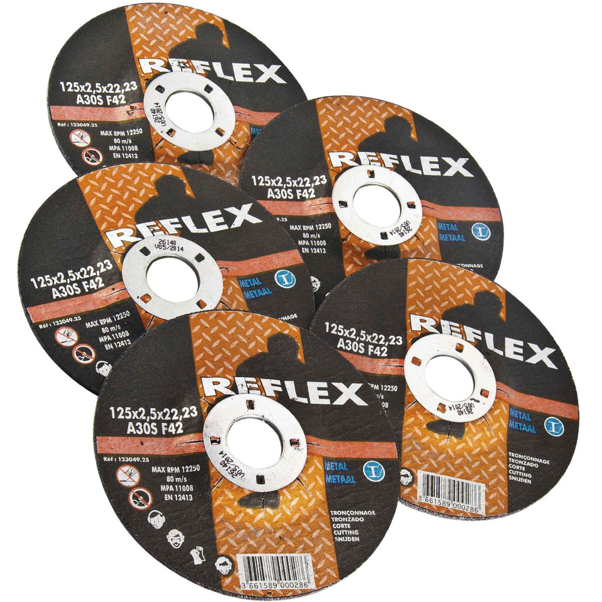 Leman Disque fer Ø 125 mm 5 pièces