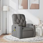 VIDAXL Fauteuil de massage inclinable Gris fonce Tissu