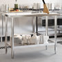 Voir la diapositive 1 : VIDAXL Table de travail de cuisine 110x55x85 cm acier inoxydable