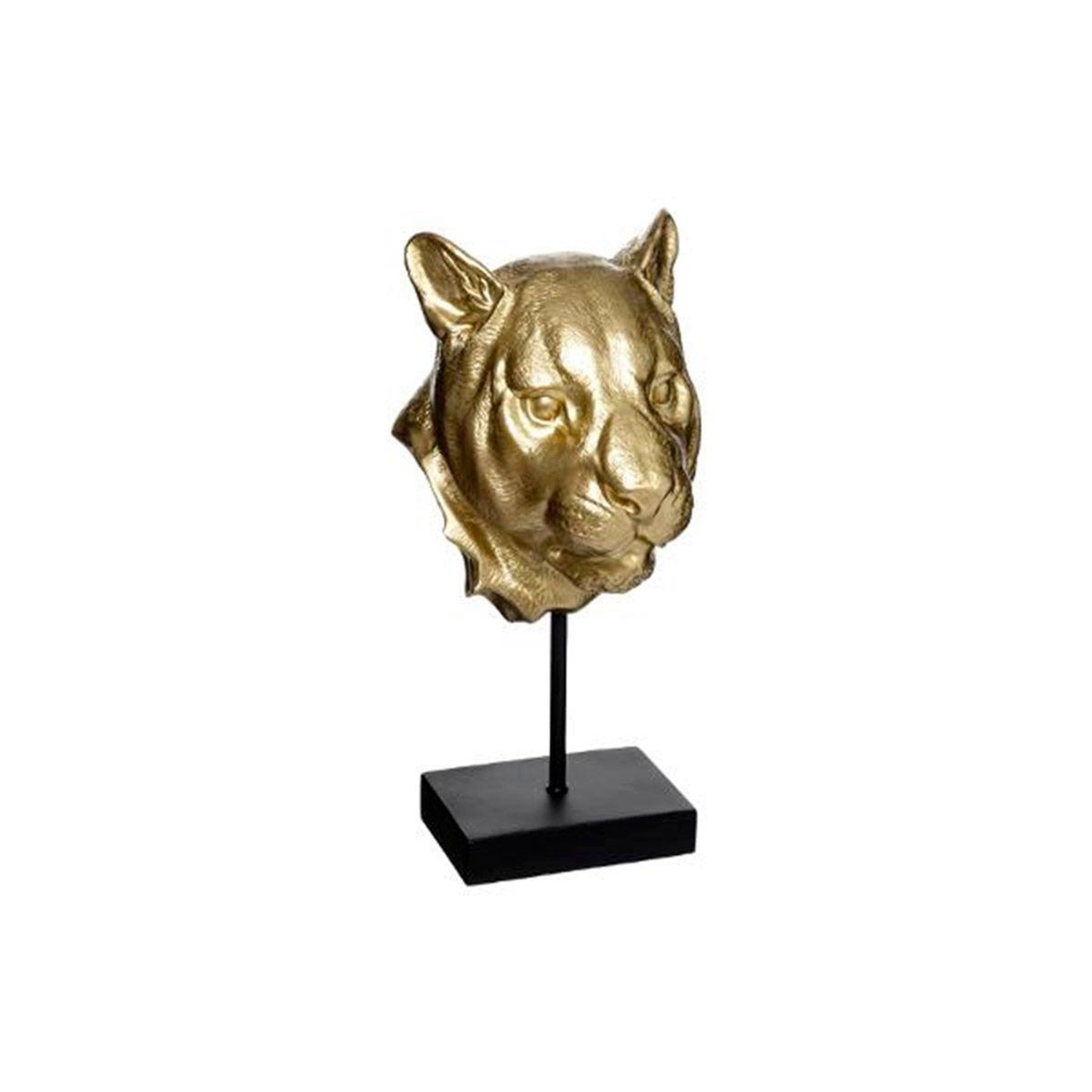 ATMOSPHERA Statuette déco  tête de lion  35cm or & noir