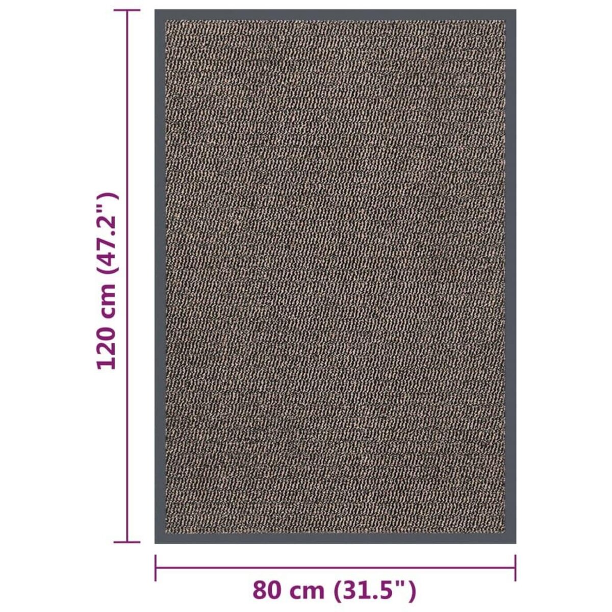 VIDAXL Paillasson touffete 80x120 cm Marron fonce