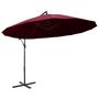 Voir la diapositive 2 : VIDAXL Parasol suspendu avec poteau bordeaux 3 m