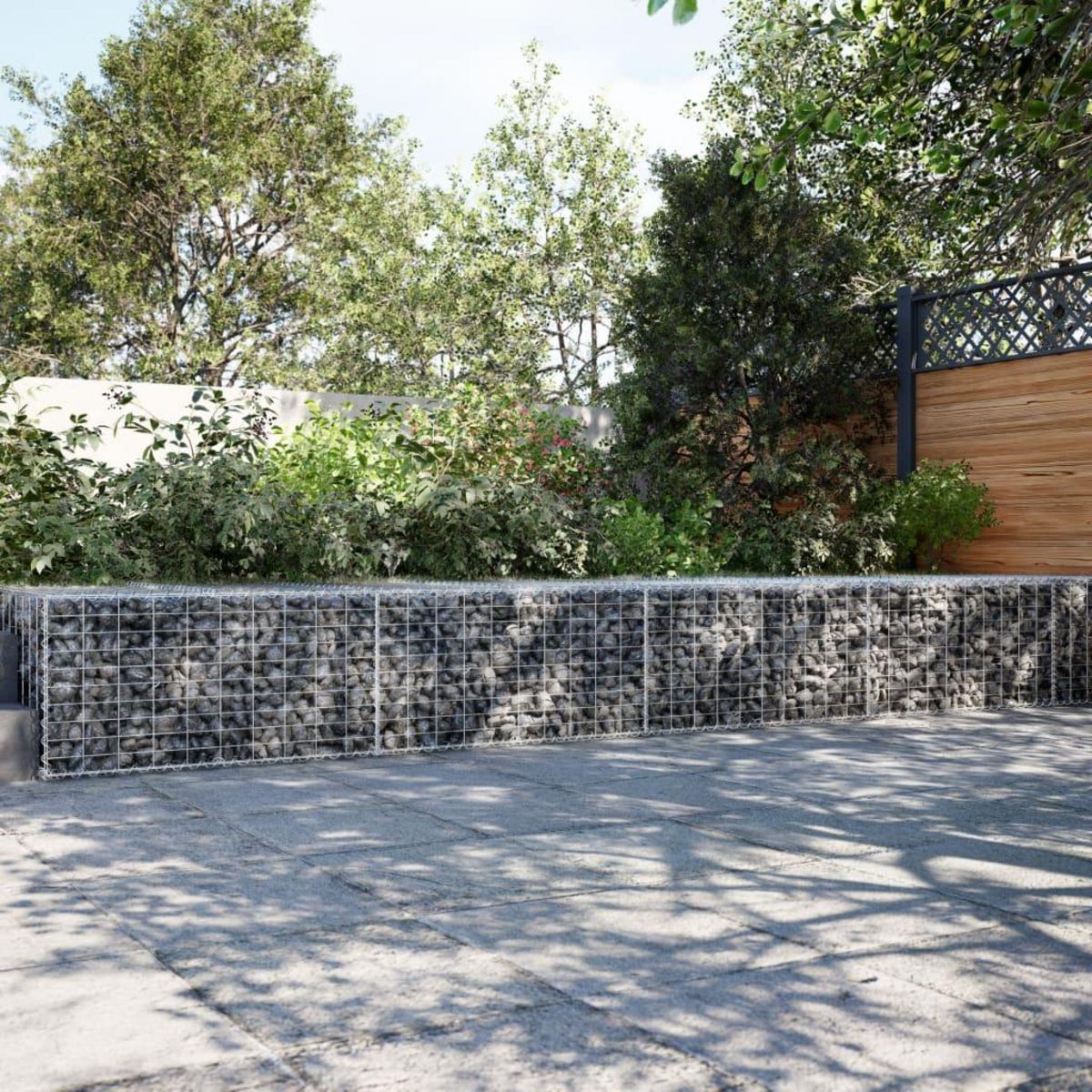 VIDAXL Panier gabion avec couvercle 1200x100x50 cm fer galvanise