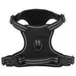 VIDAXL Harnais pour chien avec laisse et collier reglables noir S