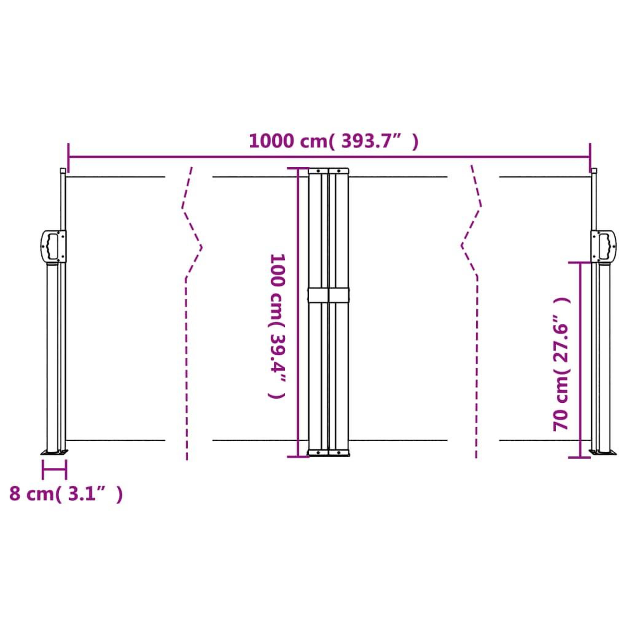 Voir la diapositive 6 : VIDAXL Auvent lateral retractable rouge 100x1000 cm