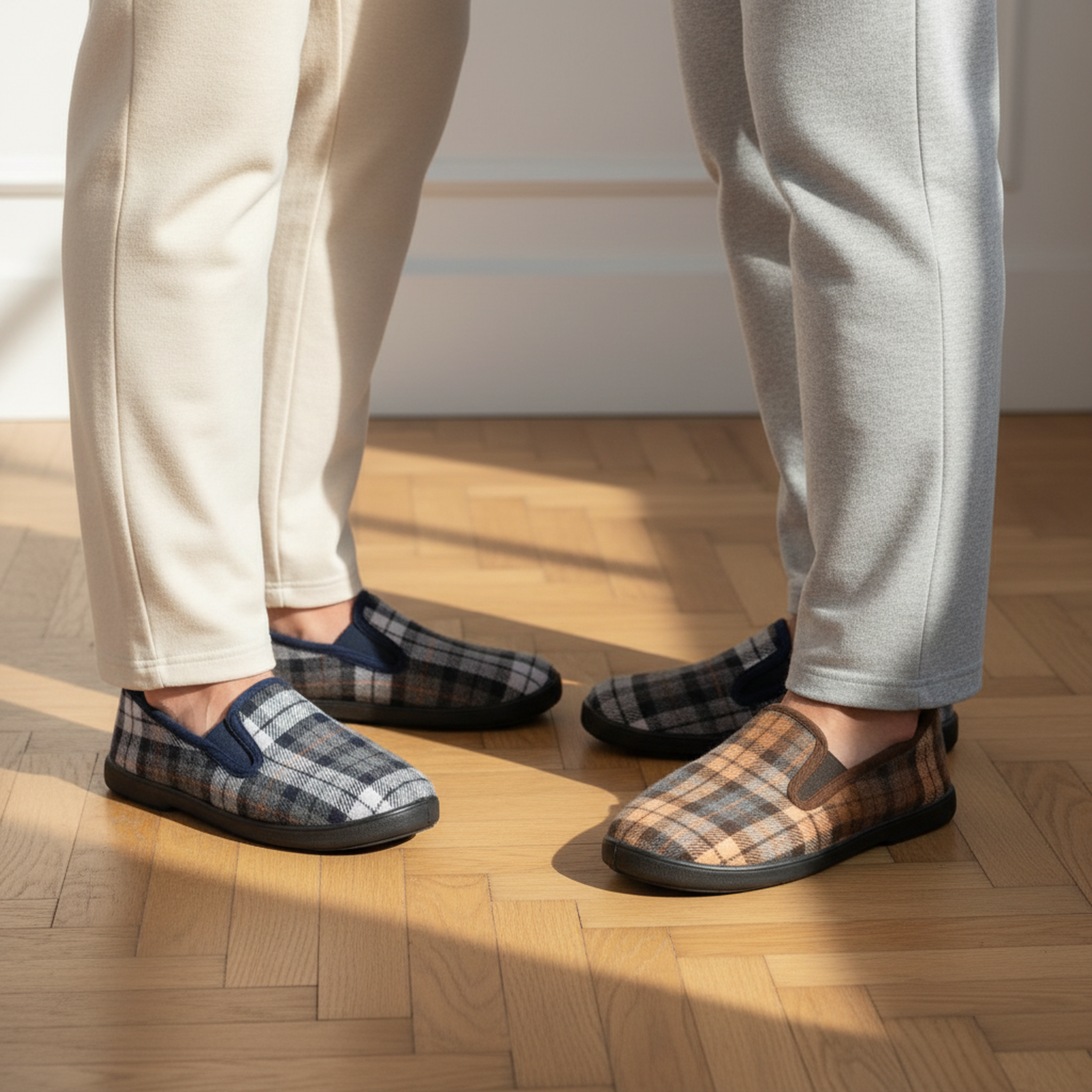 Voir la diapositive 2 : OZABI Ozabi pantoufles charentaises homme pack de 2 paires semelle antidérapante