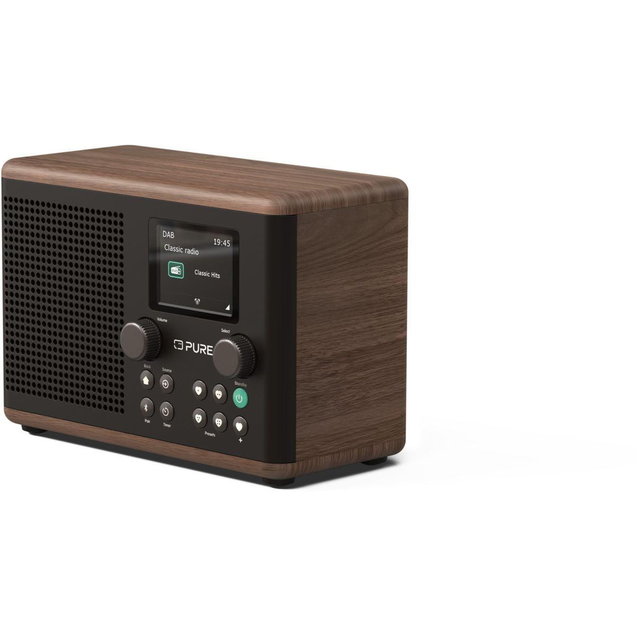 Voir la diapositive 2 : PURE Radio DAB Classic H4 Coffee Black/Walnut