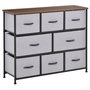 Voir la diapositive 1 : HOMCOM Commode meuble de rangement 8 tiroirs pliables en tissu 100 x 30 x 78,5 cm gris
