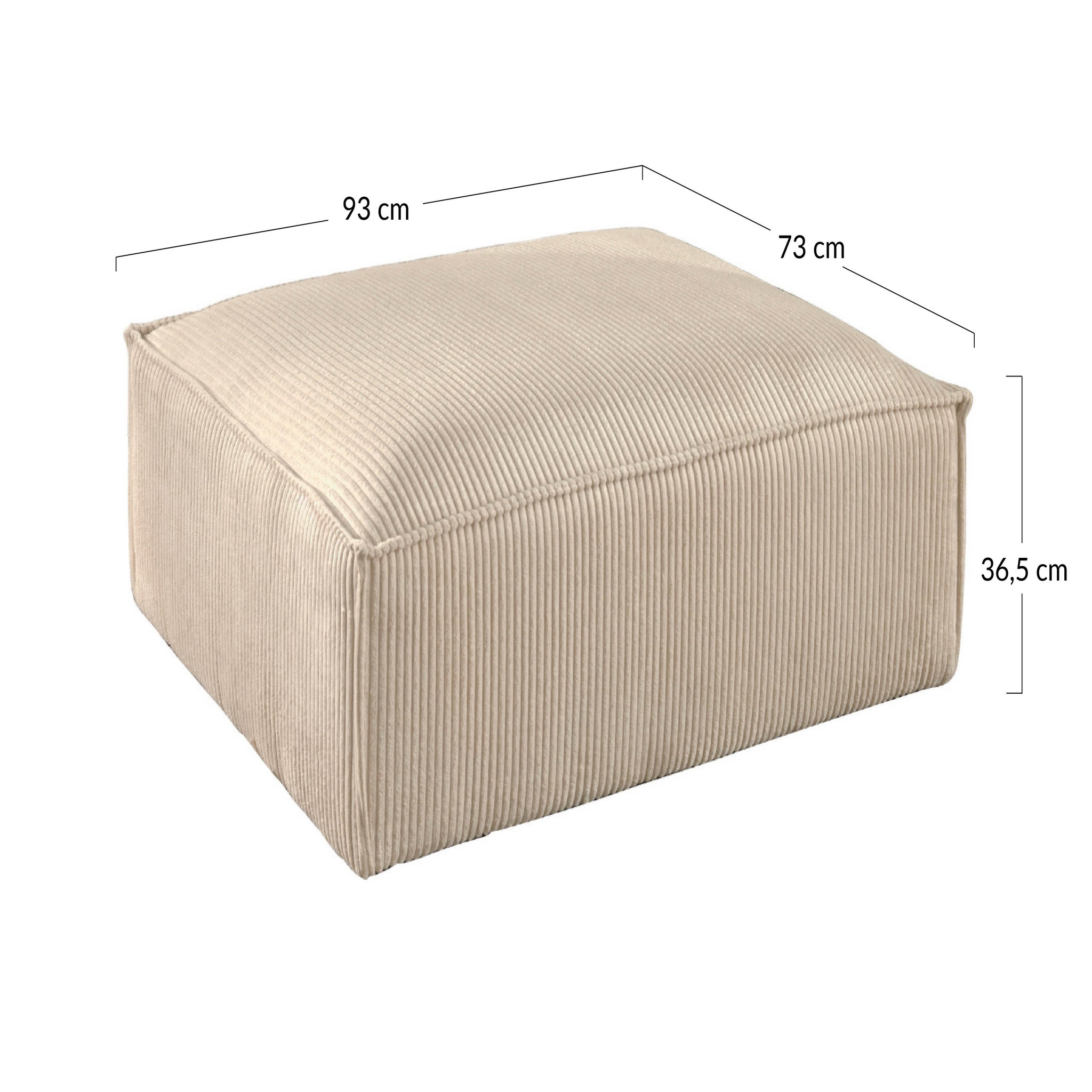 Voir la diapositive 5 : BEST MOBILIER Stella - pouf en velours côtelé - style contemporain