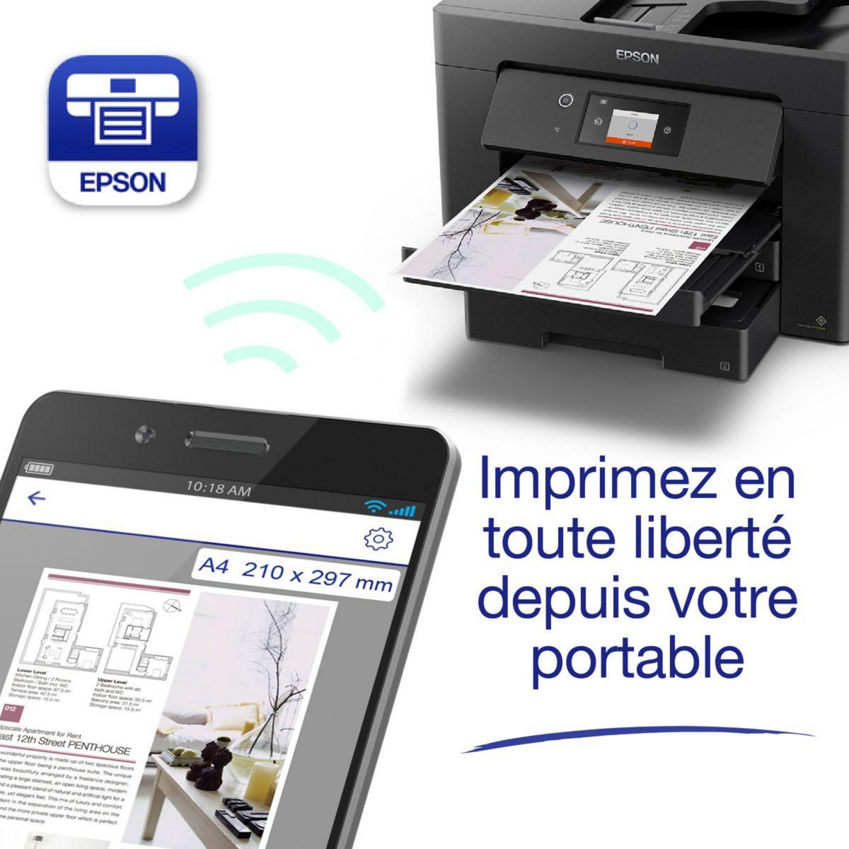 Epson Imprimante jet d'encre WorkForce WF-7835DTWF