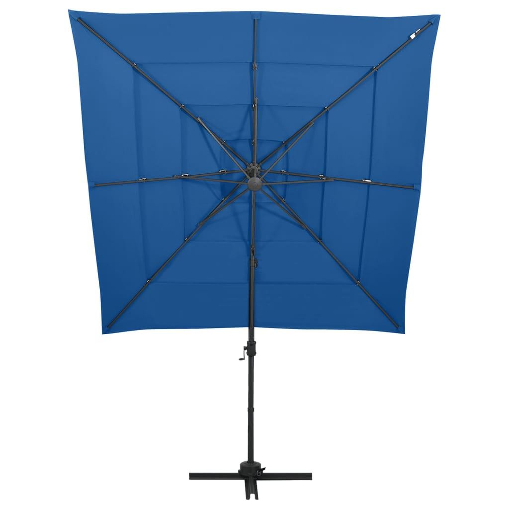 Voir la diapositive 2 : VIDAXL Parasol de jardin a 4 niveaux avec mat en aluminium bleu azure