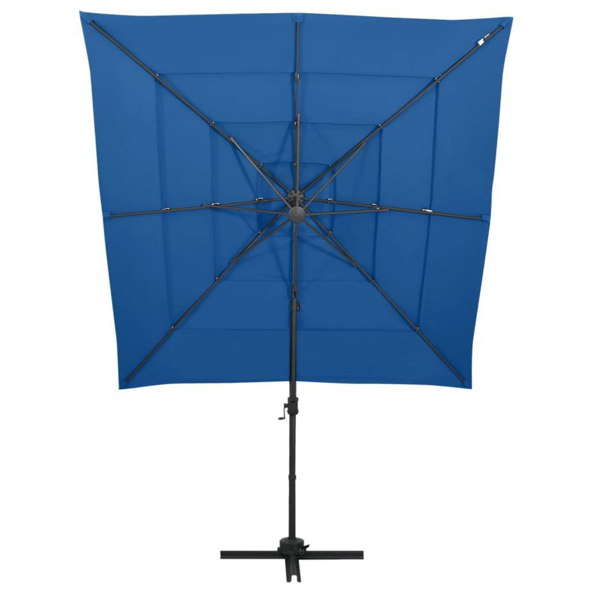 VIDAXL Parasol de jardin a 4 niveaux avec mat en aluminium bleu azure