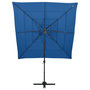 Voir la diapositive 2 : VIDAXL Parasol de jardin a 4 niveaux avec mat en aluminium bleu azure