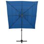 Voir la diapositive 2 : VIDAXL Parasol de jardin a 4 niveaux avec mat en aluminium bleu azure