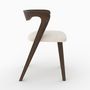 Voir la diapositive 6 : Rendez vous déco Chaise en bois d'hévéa foncé et tissu bouclé crème - Vega