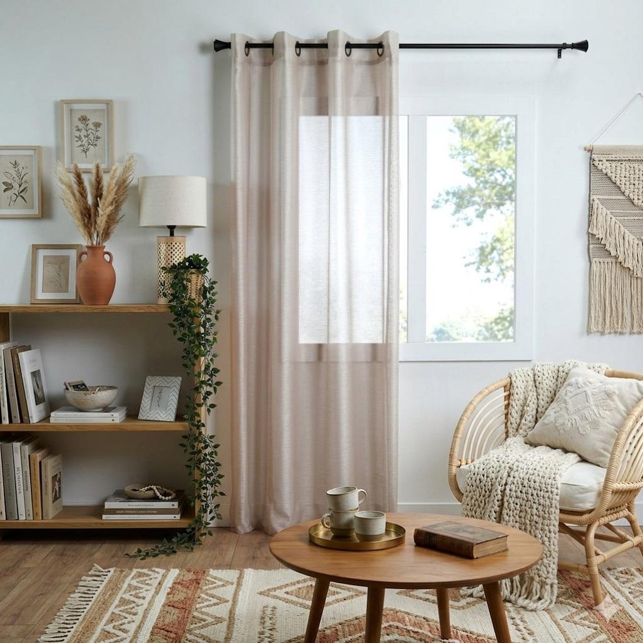 Voir la diapositive 2 : Eden Voilage a oeillets linwood design et moderne