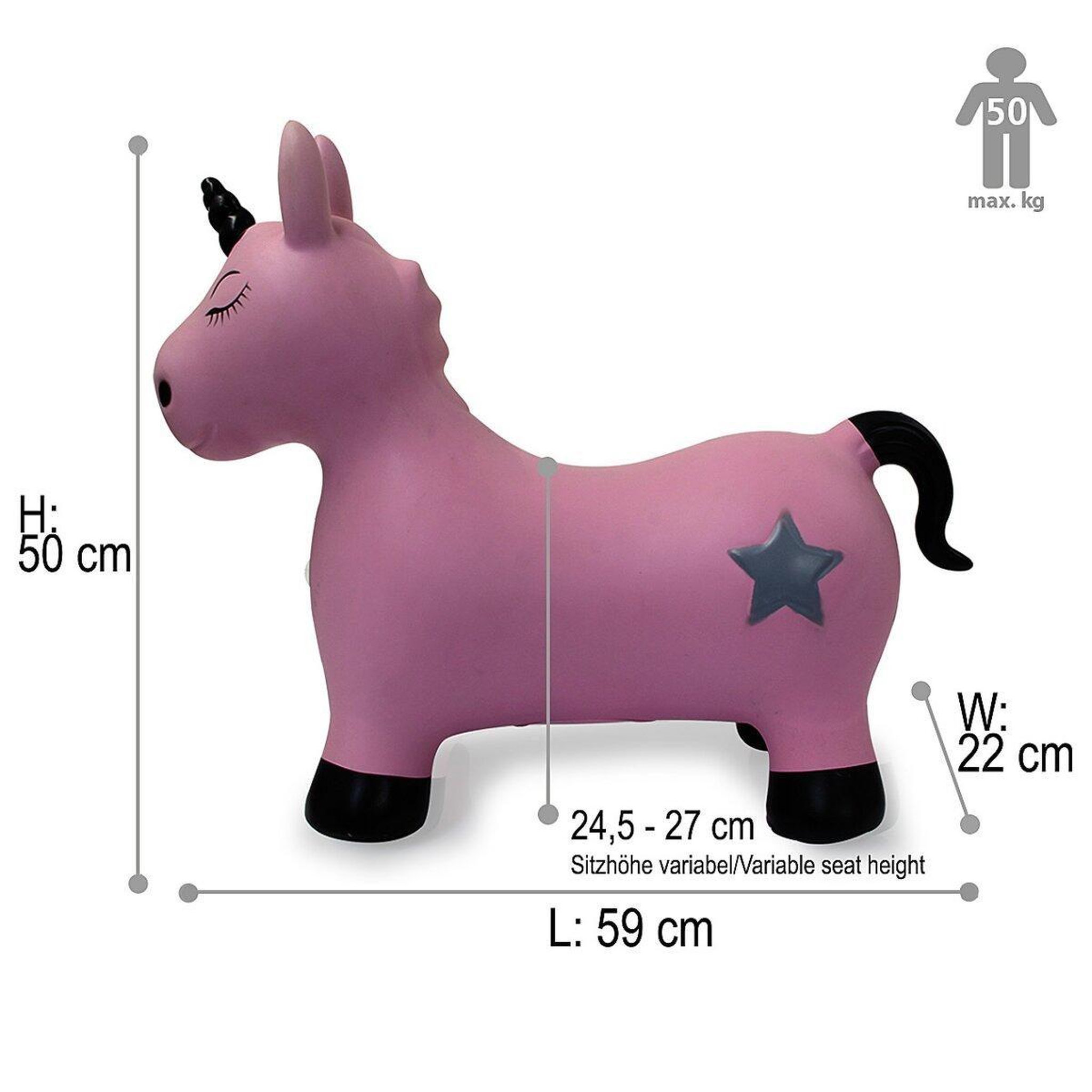 Voir la diapositive 2 : Jamara Animal rebondissante licorne hoppydoo rose vif avec pompe