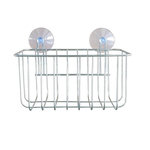 Paris Prix Panier de Douche Ventouse  Filaire Basic  22cm Chrome