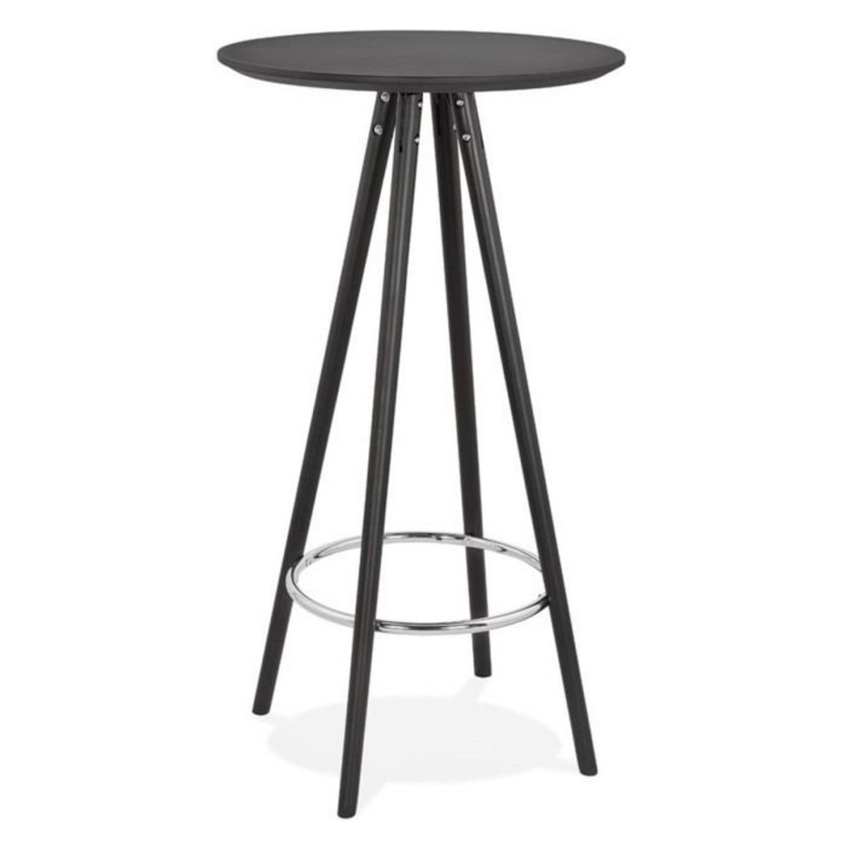 Paris Prix Table de Bar en Bois  Lizon  110cm Noir