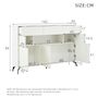 Voir la diapositive 3 : MERAX Buffet 5 porte(s) 3 tiroir(s) - 140 cm blanc led mdf