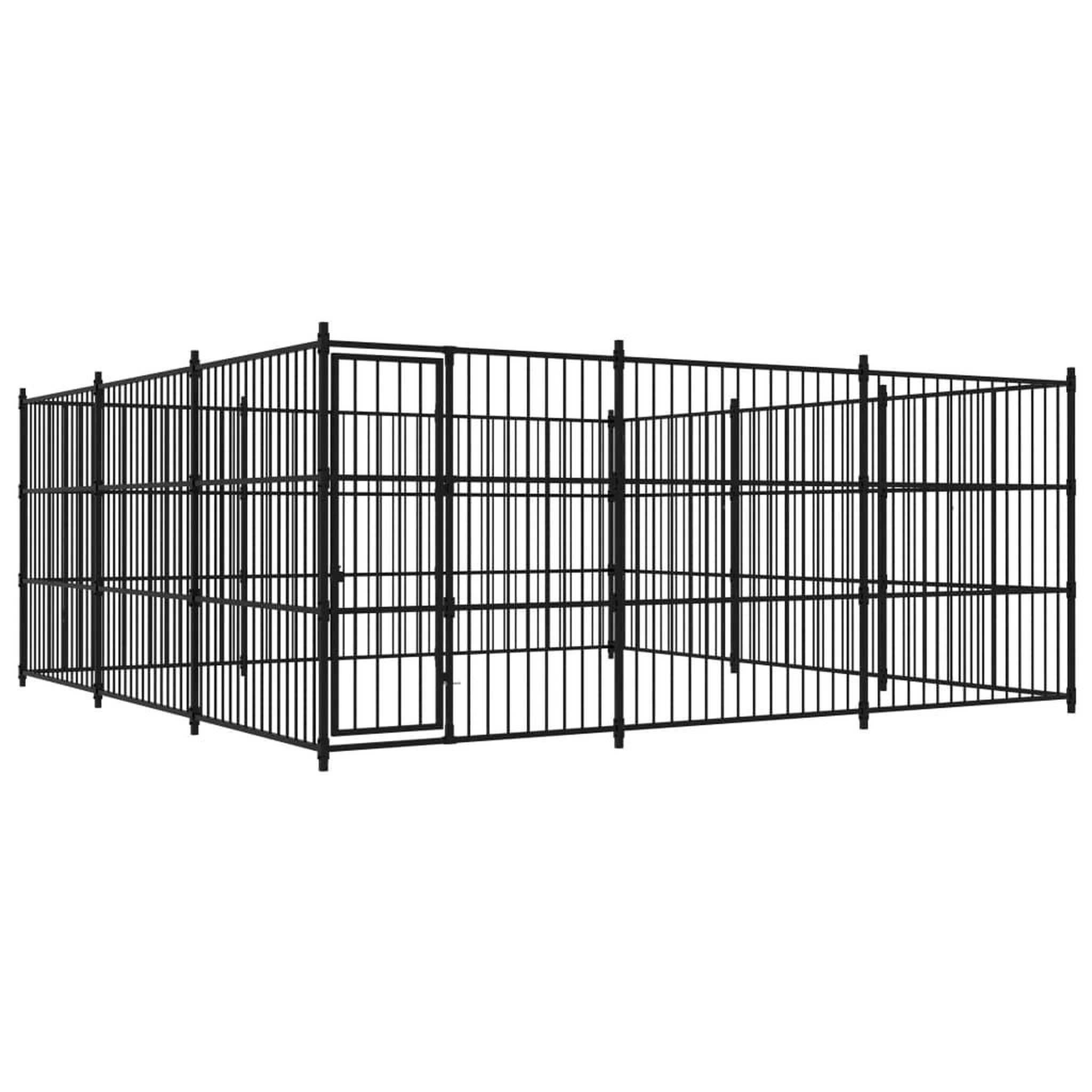 Voir la diapositive 1 : VIDAXL Chenil d'exterieur pour chiens 450 x 450 x 185 cm