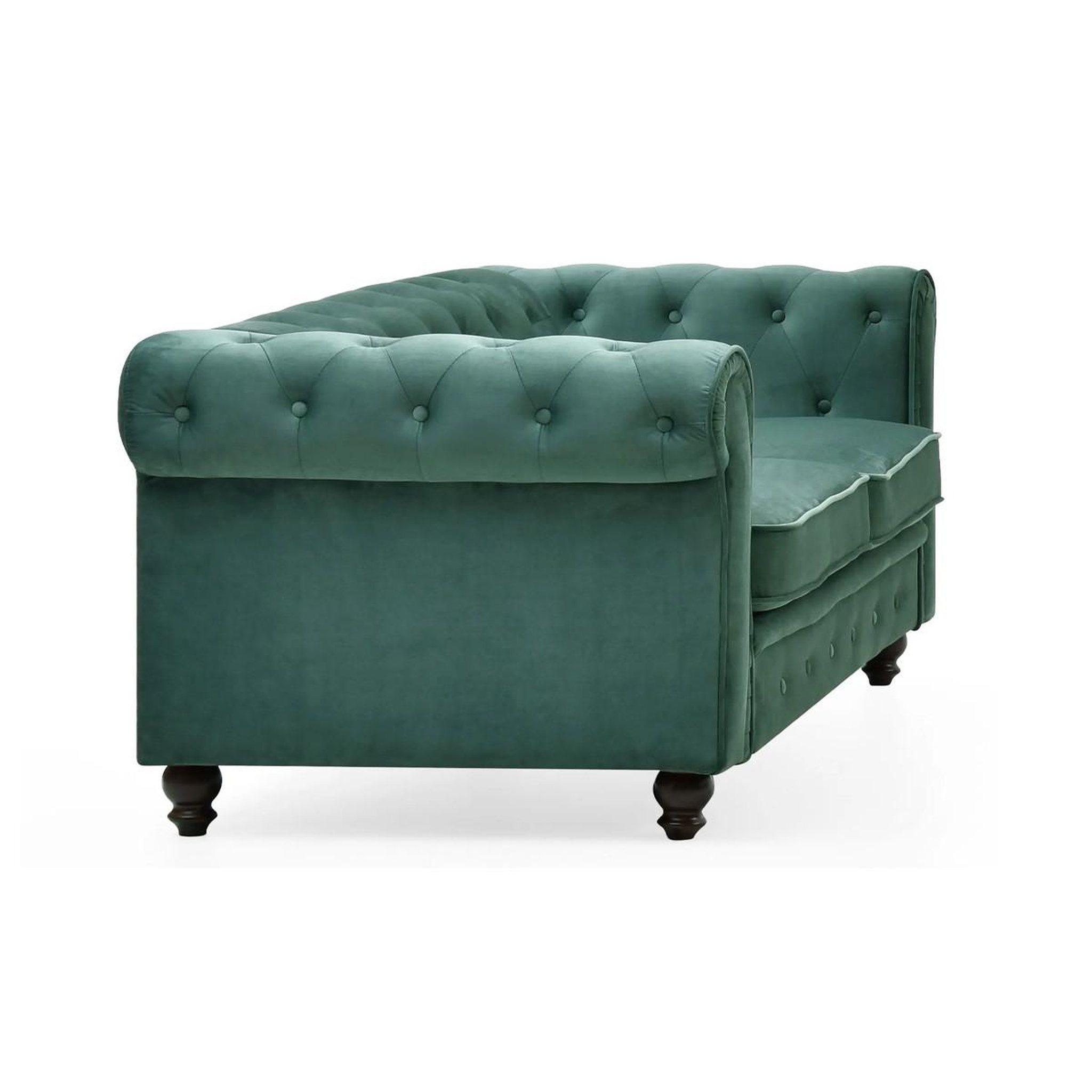 Voir la diapositive 4 : Paris Prix Canapé 2 places velours  chesterfield  158cm vert