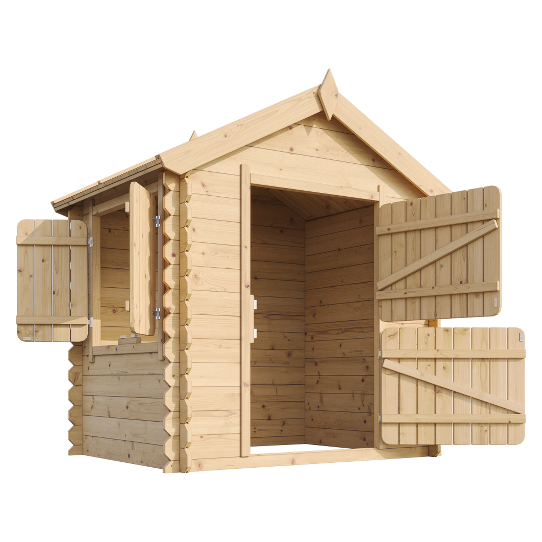 Voir la diapositive 2 : TIMBELA Maison en bois pour enfants sans plancher maison de jeux pour l'extérieur 112x146xh143cm m516-1