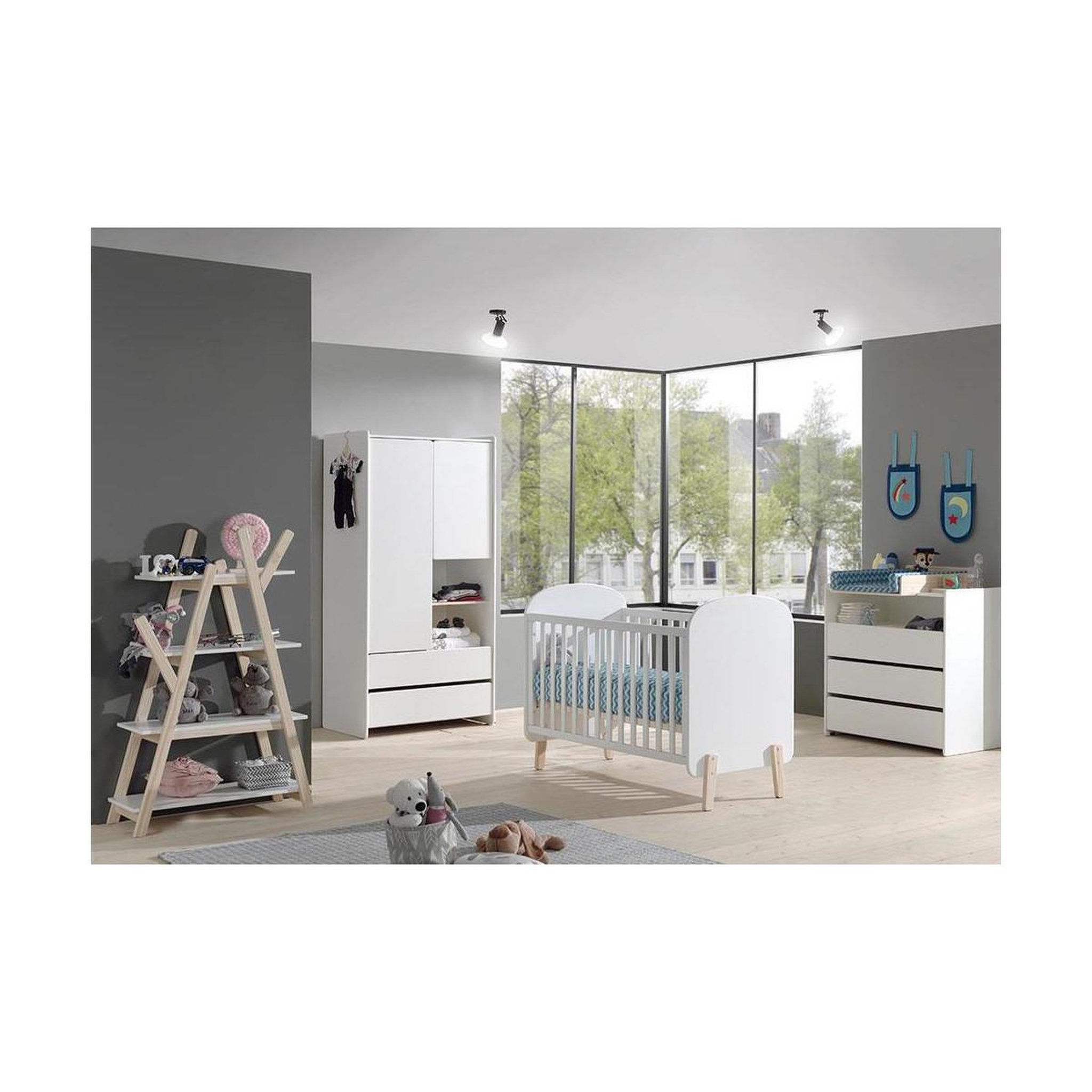 Voir la diapositive 2 : Paris Prix Bibliothèque design  kiddy  80cm naturel & blanc