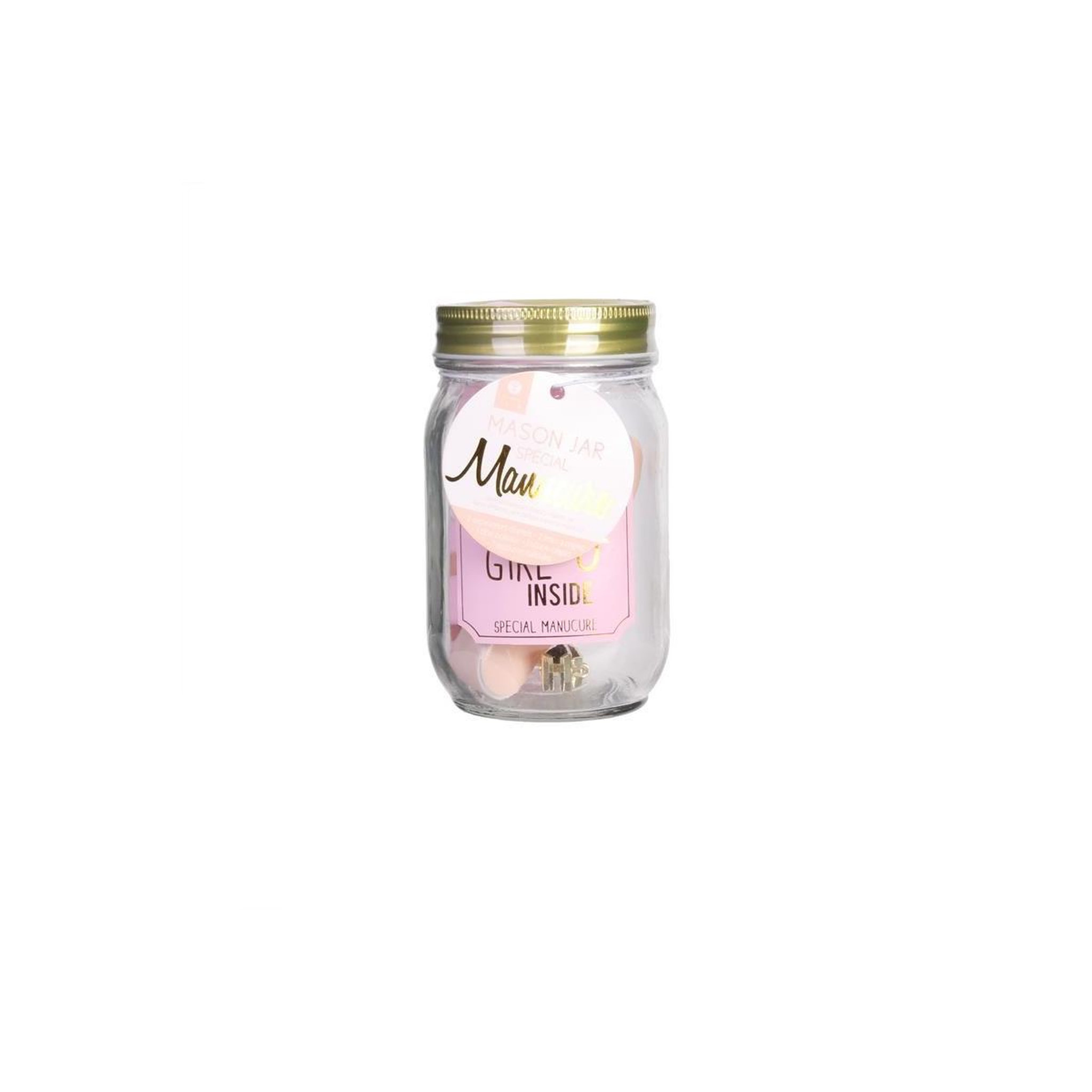 Voir la diapositive 3 : Je cherche une idee Mason jar  beauté manucure  13cm rose