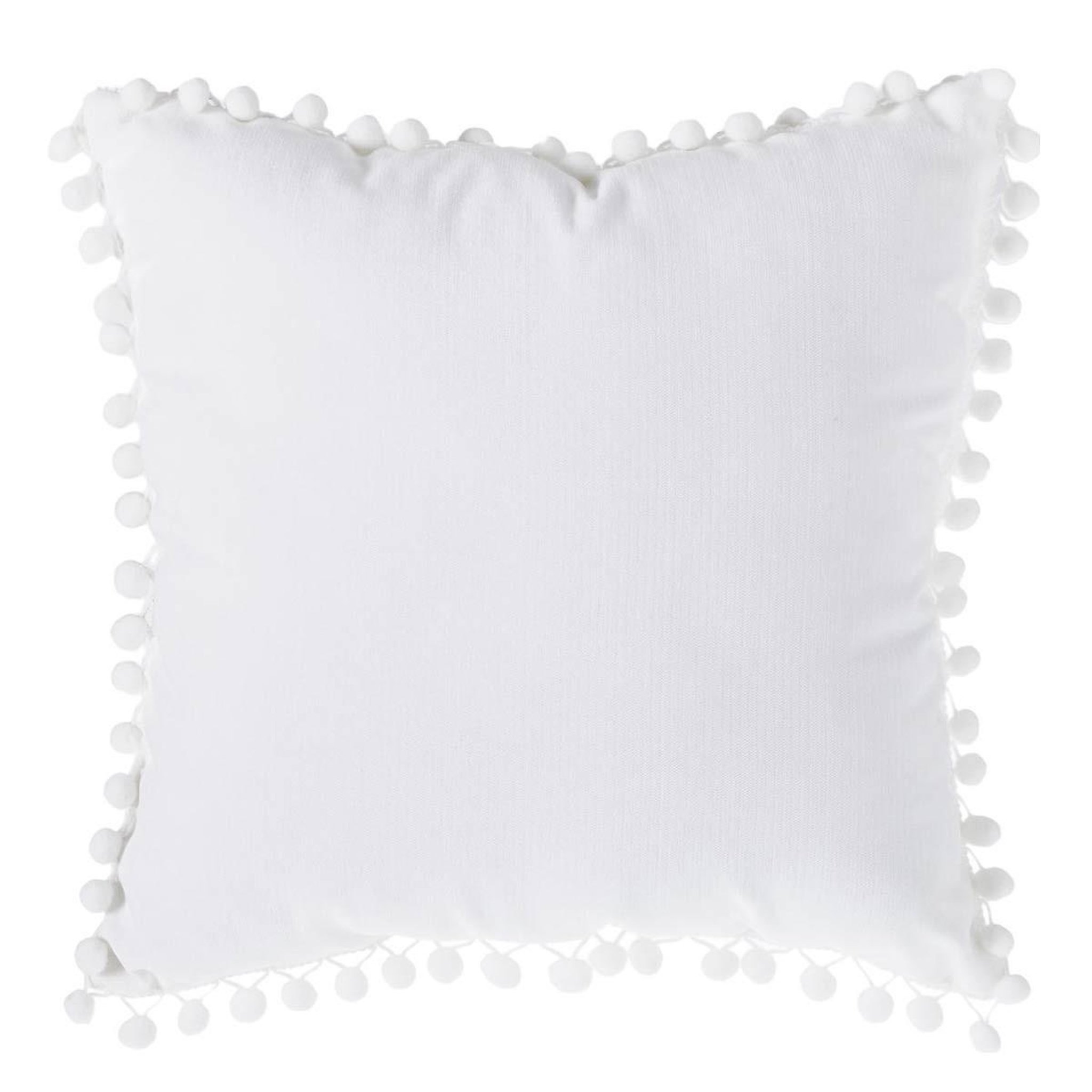 Voir la diapositive 1 : ATMOSPHERA Coussin à pompons  jao  40x40cm ivoire