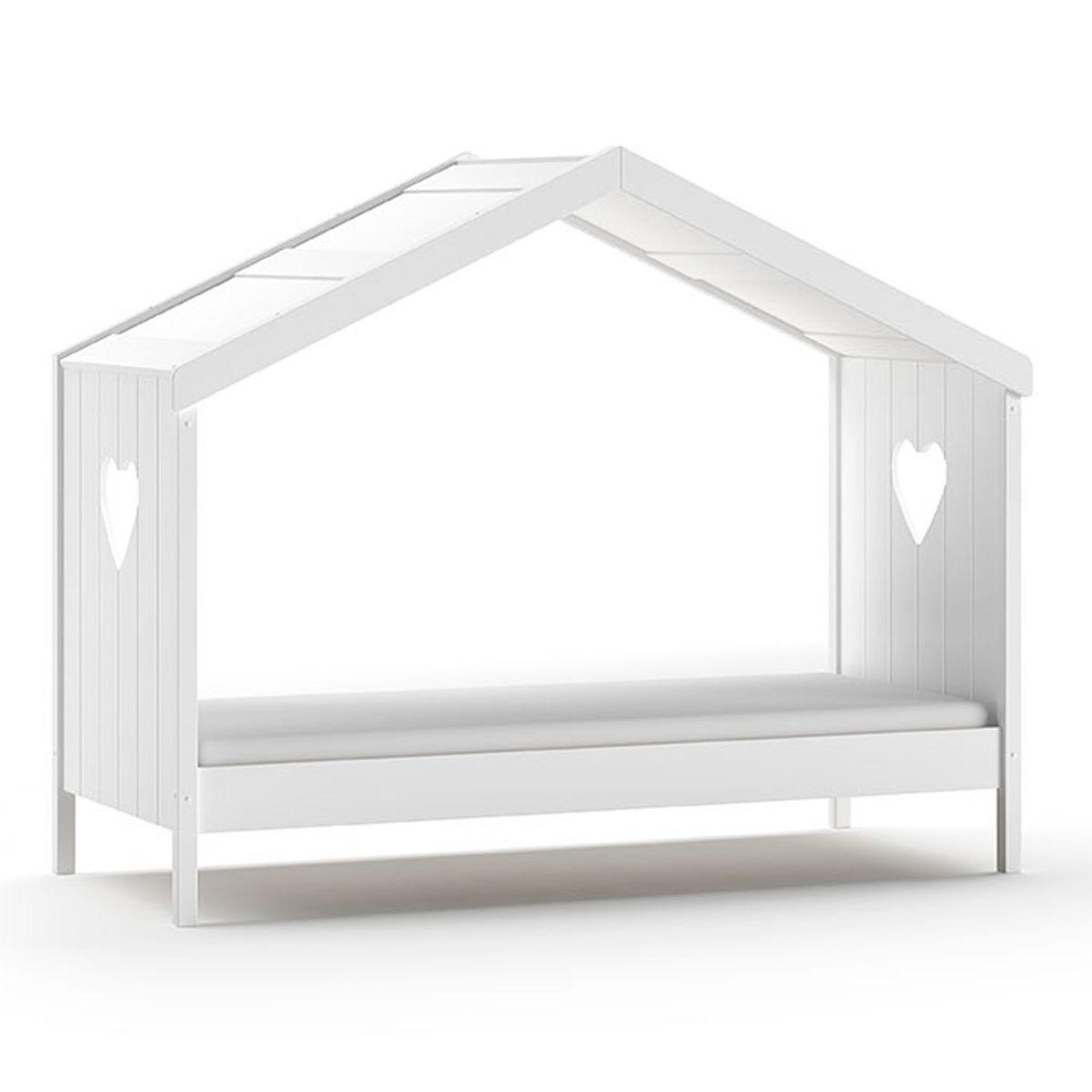 Voir la diapositive 2 : Paris Prix Lit gigogne cabane enfant ouvert  amori  90x200cm blanc